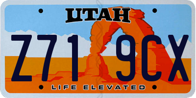 UT license plate Z719CX