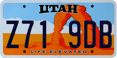 UT license plate Z719DB