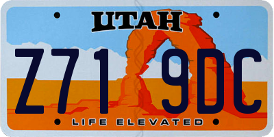 UT license plate Z719DC