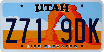 UT license plate Z719DK