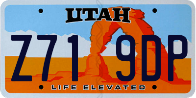 UT license plate Z719DP