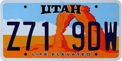 UT license plate Z719DW