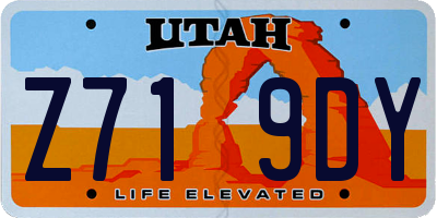 UT license plate Z719DY