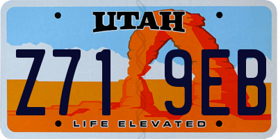 UT license plate Z719EB