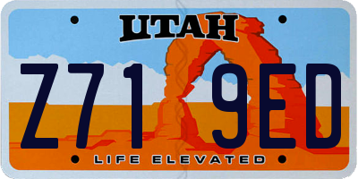 UT license plate Z719ED