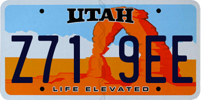 UT license plate Z719EE