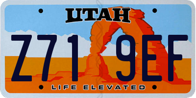 UT license plate Z719EF