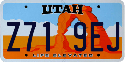 UT license plate Z719EJ