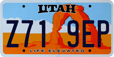 UT license plate Z719EP