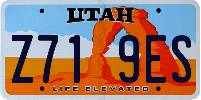 UT license plate Z719ES