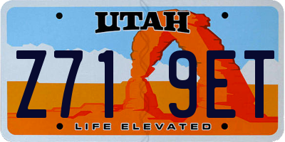UT license plate Z719ET