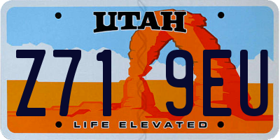 UT license plate Z719EU