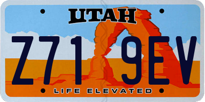 UT license plate Z719EV