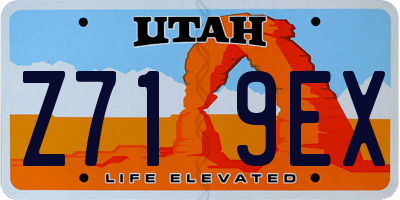 UT license plate Z719EX