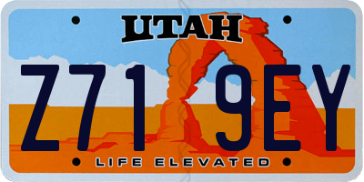 UT license plate Z719EY