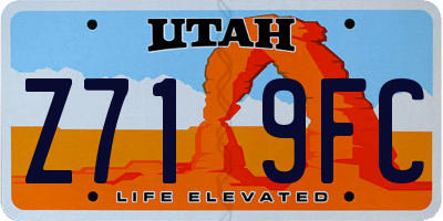 UT license plate Z719FC