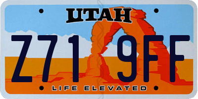 UT license plate Z719FF
