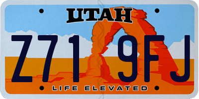 UT license plate Z719FJ