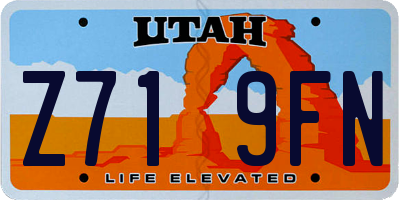 UT license plate Z719FN