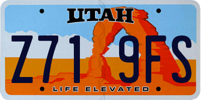 UT license plate Z719FS