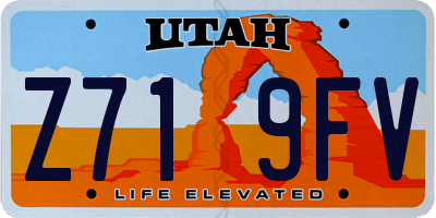 UT license plate Z719FV