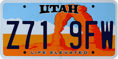 UT license plate Z719FW