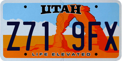 UT license plate Z719FX