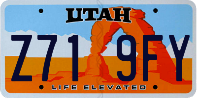 UT license plate Z719FY