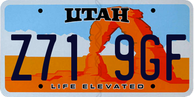 UT license plate Z719GF