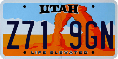 UT license plate Z719GN