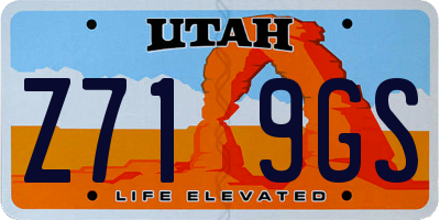 UT license plate Z719GS