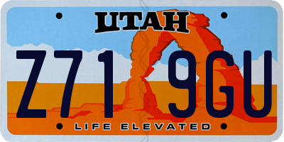 UT license plate Z719GU