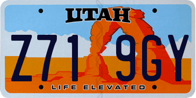 UT license plate Z719GY