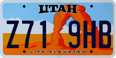 UT license plate Z719HB