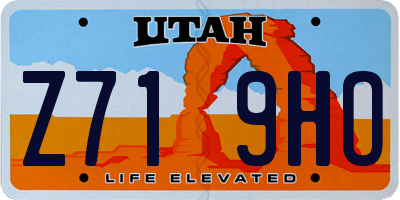 UT license plate Z719HO