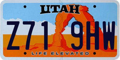 UT license plate Z719HW