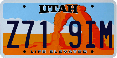 UT license plate Z719IM