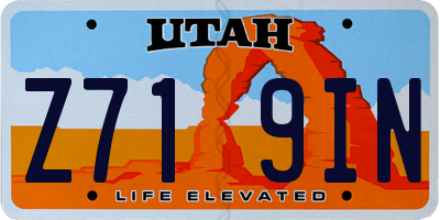 UT license plate Z719IN