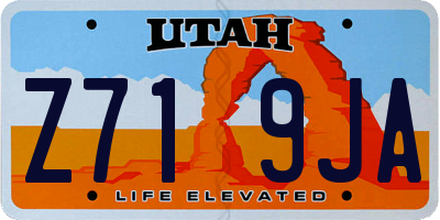 UT license plate Z719JA