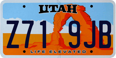 UT license plate Z719JB