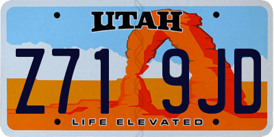 UT license plate Z719JD