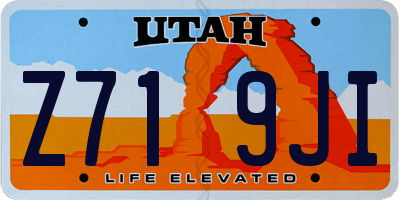 UT license plate Z719JI
