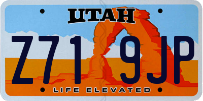 UT license plate Z719JP