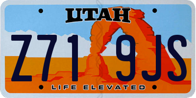 UT license plate Z719JS