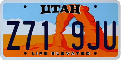UT license plate Z719JU