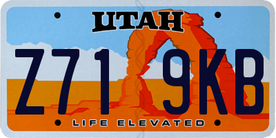 UT license plate Z719KB