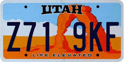 UT license plate Z719KF