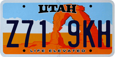 UT license plate Z719KH