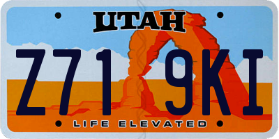 UT license plate Z719KI