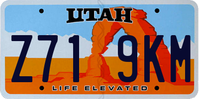 UT license plate Z719KM